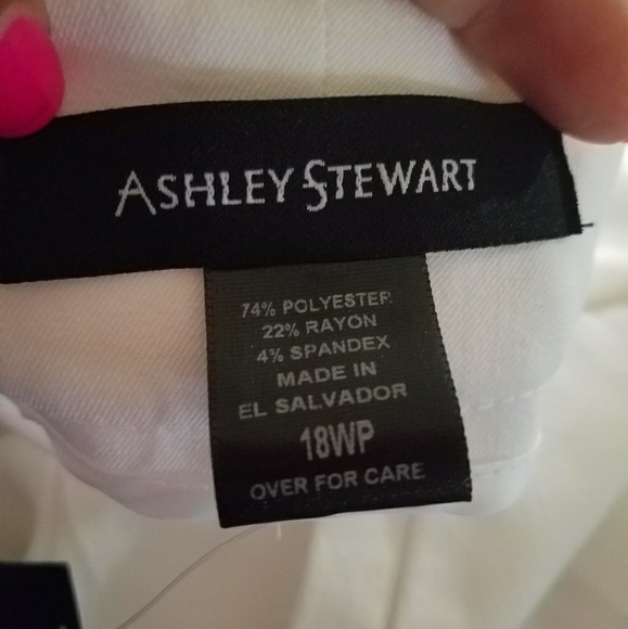 NWT Ashley Stewart Straight Leg White Pants - Picture 3 of 4